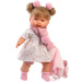 Llorens: Alexandra, 42 cm visoka jokajoča lutka z dudo v rožnati jakni