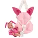 Llorens: Bimba novorojenček z roza zajčjo nosilko 35 cm