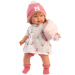 Llorens: Carla, 42 cm jočeča lutka z dudo v kapici s srčki