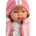 Llorens: Carla, 42 cm jočeča lutka z dudo v kapici s srčki