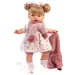 Llorens: Joelle 38 cm lutka z zvokom v pletenem plašču s šalom.