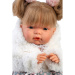 Llorens: Joelle, 38 cm velika jočeča lutka z dudo v belem plašču