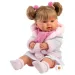 Llorens: Jokajoča dojenček Alexandra, 42 cm, s cucljem in roza šal z resicami.