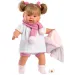Llorens: Jokajoča dojenček Alexandra, 42 cm, s cucljem in roza šal z resicami.