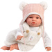 Llorens: Lara, 38 cm visoka jokajoča punčka v kapici z medvedjimi ušesi