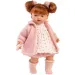 Llorens: Lea 33 cm visoka dojenček s rdečimi lasmi, ki joka, s cucljem in roza plaščem.
