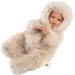 Llorens: Leo 45 cm velik dojenček, ki joka, s cucljem v krem barvni žametni obleki.