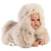 Llorens: Leo 45 cm velik dojenček, ki joka, s cucljem v krem barvni žametni obleki.