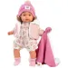 Llorens: Lola 38 cm jokajoča punčka s cucljem in rožnato odejo