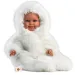 Llorens: Luka 45 cm nasmejan dojenček s cucljem v beli žametni obleki