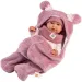 Llorens: Mimi 42 cm jokajoča dojenček z roza spalno vrečo z medvedjimi ušesi