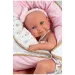 Llorens: Nica 40 cm novorojenček v oblačilih z vzorcem sladoleda z zibelko.