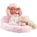 Llorens: Nica 40 cm novorojenček z medvedkom in roza posteljico