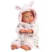Llorens: Punčka dojenček v mehki pižami z zajčjimi ušesi, 31 cm