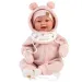 Llorens: Tala Sonrisas 44 cm novorojenček z zvokom v roza kombinezonu