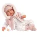 Llorens: Tina 44 cm novorojenček v roza jopiču s kapuco