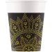 Mandala črno-zlati papirnati kozarci, set 8 kosov, 200 ml