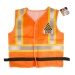 Odsevni brezrokavnik za gradbene delavce v oranžni barvi