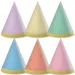 Pastelno obarvani mini party klobuki, komplet 6 kosov