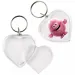 PlayBox: Prozoren srčast obesek za ključe premera 5 cm, 1 kos
