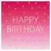 Roza barvni rojstnodnevni prti "Happy Birthday" z dvema plastema papirnatih prtičkov, paket 20 kosov.