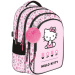 Rožnat šolski nahrbtnik z motivom Hello Kitty, s štirimi predali in pomponom BPL58 40x28x18 cm