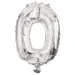 Številni folija baloni v srebrni barvi – številka 0, 86 cm