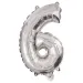 Številni folija baloni v srebrni barvi – številka 6, 86 cm
