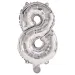 Številni folija baloni v srebrni barvi – številka 8, 86 cm