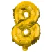 Številni folija baloni v zlati barvi – številka 8, 86 cm