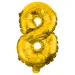 Številni folijski baloni v zlati barvi – številka 8, 32 cm