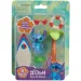 Stitch figura s surf desko in palmovo drevo