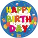 Vesele rojstnodnevne "Happy Birthday" krožnike, komplet 8 kosov