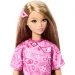 Barbie: Fashionista Prijateljice stilna modna punčka v roza obleki s vzorcem šalov - Mattel slika 3