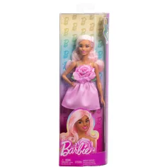 Barbie: Fashionista stilska lutka v rožnati obleki – Mattel slika 1
