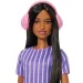 Barbie: Fashionista Prijateljice stilna modna punčka s slušalkami v vijolični obleki – Mattel slika 3