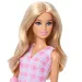 Barbie: Fashionista Prijateljice stilna modna punčka v gipsu v roza karirasti obleki – Mattel slika 4