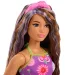 Barbie: Fashionista Prijateljice z cvetličnimi oblekami in vijoličnimi prameni – Mattel slika 3