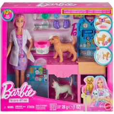 Barbie veterinarska klinika za mavce z lutko z rožnatimi lasmi - Mattel slika 1