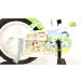 Bluey 12” otroški kolo s nosilcem za bidon in stranskimi kolesi v beli-modri-zeleni barvi – Dino Bikes kolo slika 4