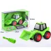 DIY Naredi si sam Sestavljiv traktor s čelnim nakladalcem v zeleni barvi