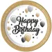 Eleganten rojstnodni papirnati krožnik z napisom „Happy Birthday” 8 kosov