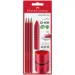 Faber-Castell: Grip komplet rdečih pisal s šilčkom