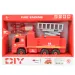 Fire Engine: Razstaljivo gasilsko vozilo z dvižno platformo, z orodjem in zvoki 20 cm