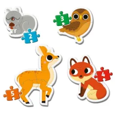 Gozdne živali 4 v 1 oblika puzzle set - Clementoni slika 2