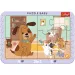 Hišne živali v dnevni sobi 2 v 1 okvirni otroški puzzle - Trefl