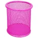 ICO: Valjčno držalo svinčnikov iz kovinske mreže, neon pink barve