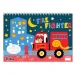 Kreativni risalni blok za barvanje z nalepkami in šablonami Vozila v več različicah