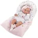 Llorens: 38 cm velika lutka novorojenke z roza spalno vrečo