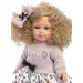 Llorens: Lutka Elene v cvetlični obleki iz tila in kodrastimi svetlimi lasmi 35 cm